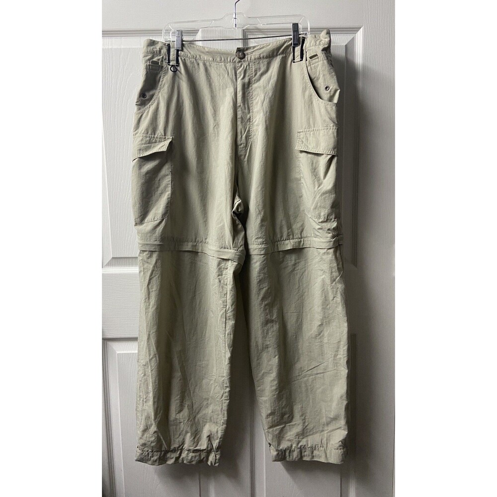 Redington Convertible Hiking Pants Mens Size 32 Khaki Quick Dry Nylon Cargos
